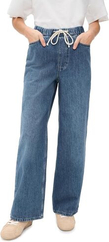 Marine Layer Women's Drawstring Denim Wide Leg Pants in Saudi Arabia