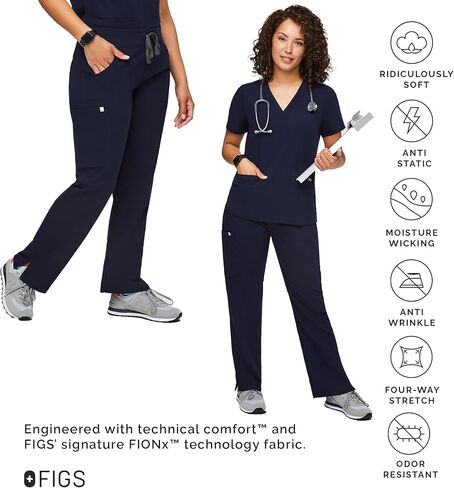 FIGS Kade Cargo Scrub Pants for Women - Navy, M-Tall in Saudi Arabia