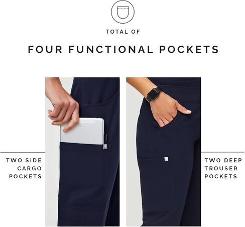 FIGS Kade Cargo Scrub Pants for Women - Navy, M-Tall in Saudi Arabia