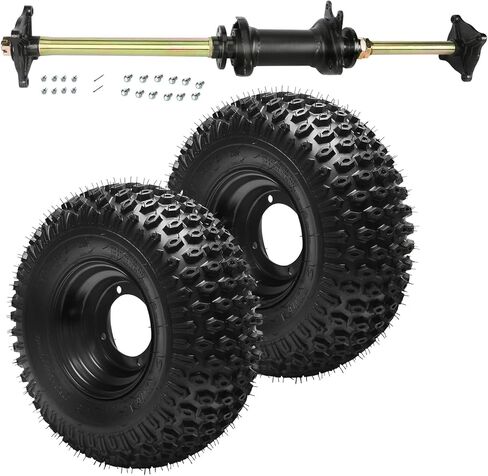 طقم محور Go Kart للمحور الخلفي مقاس 44 بوصة وإطار عجلة ATV مقاس 16x8-7 بوصة، وإطارات بدون أنبوب مقاس 16x8x7 4PR لجميع إطارات التضاريس لجزازة العشب UTV Dune Buggy Quad Bike، نايلون، 4 فتحات in Kuwait