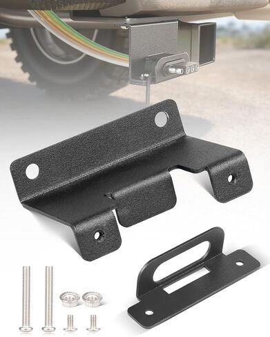 Oyviny Vehicle-Side 4 Way Flat Trailer Wiring Harness Mounting Bracket, Rust-Proof Trailer Plug Bracket Universal Fit for All Standard 4-Pin Flat Connectors, Black Oxide Finish in Saudi Arabia