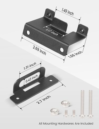 Oyviny Vehicle-Side 4 Way Flat Trailer Wiring Harness Mounting Bracket, Rust-Proof Trailer Plug Bracket Universal Fit for All Standard 4-Pin Flat Connectors, Black Oxide Finish in Saudi Arabia
