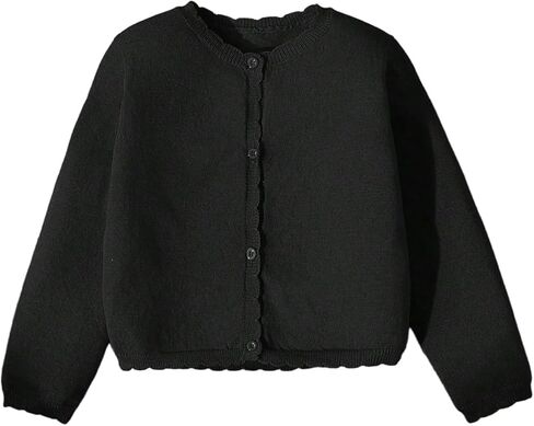 SHENHE Girl's Cardigan Sweater Button Down Crew Neck Lightweight Fall Cute Cardigan in Saudi Arabia