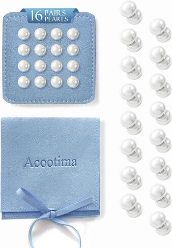16 Pairs Double Sided Pearl Veil Weights Invisible Secure Veil for Outdoor Weddings, Elegant Gifts for Brides in Saudi Arabia