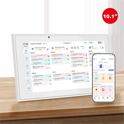تقويم رقمي، تقويم إلكتروني مقاس 15.6 بوصة ومخطط عمل، شاشة لمس تفاعلية عالية الدقة 1080 بكسل شاشة لمس ذكية لجداول العائلة - حامل على الحائط، رائع لتنظيم 2025-2026 باللون الأبيض in Kuwait