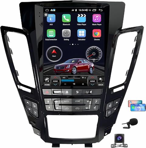 Android 14 Stereo Radio for Cadillac CTS 2007-2012 Undergence Undign Unit Tesla Style IPS Touch Screen مدمجة في Apple Carplay و Android Auto مع GPS Mavigation Bluetooth WiFi （Silver） in Kuwait