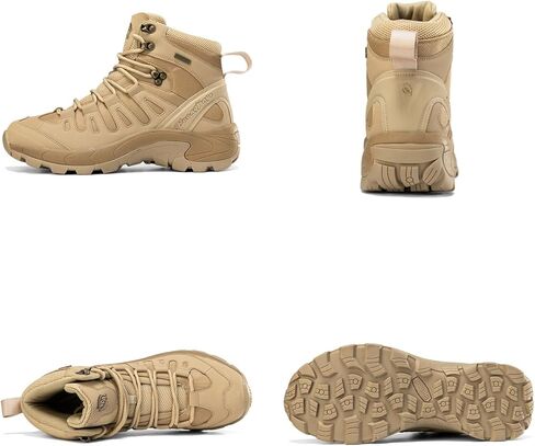 Men's Mid Top Lace Up Military Tactical Combat Boots Casual Non Slip Outdoor Mountaineering Trekking Commando Tactical Booties in Saudi Arabia