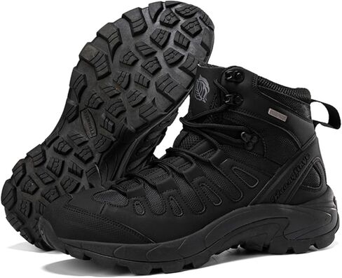 Men's Mid Top Lace Up Military Tactical Combat Boots Casual Non Slip Outdoor Mountaineering Trekking Commando Tactical Booties in Saudi Arabia