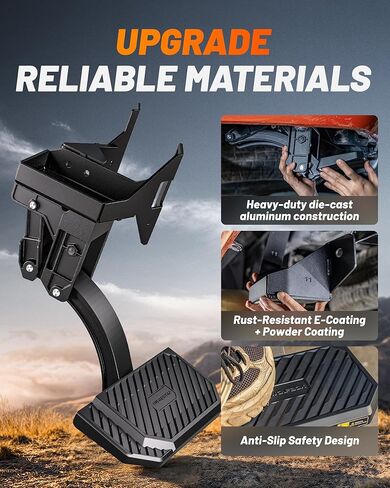 WOLFBOX Retractable Bed Step for 2021-2026 Ford F-150/Lightning EV, 330 LBS Heavy-Duty Truck Bed Step, Non-Slip Aluminum Tailgate Step Replace Easy Bolt-On in Saudi Arabia