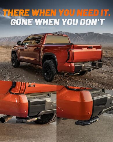 WOLFBOX Retractable Bed Step for 2021-2026 Ford F-150/Lightning EV, 330 LBS Heavy-Duty Truck Bed Step, Non-Slip Aluminum Tailgate Step Replace Easy Bolt-On in Saudi Arabia