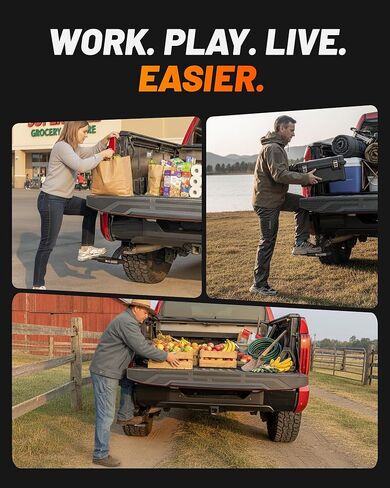 WOLFBOX Retractable Bed Step for 2021-2026 Ford F-150/Lightning EV, 330 LBS Heavy-Duty Truck Bed Step, Non-Slip Aluminum Tailgate Step Replace Easy Bolt-On in Saudi Arabia
