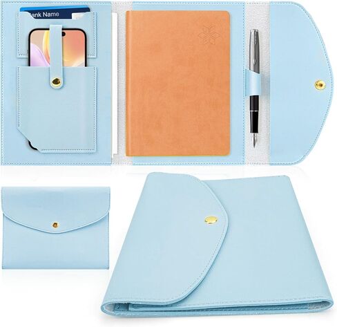 Travelers Notebook Cover, Portfolio Organizer, A5 Leather Cover for Notebook, Universal Leather Planner Executive, Notebook Accessories in Saudi Arabia