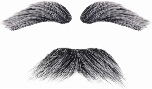 Degpum Old Man Costume for 100 Day of School Grandpa Costume Accessories Glasses With Gray Stick On Fake Mustache & Eyebrows Halloween Costume Set in Saudi Arabia