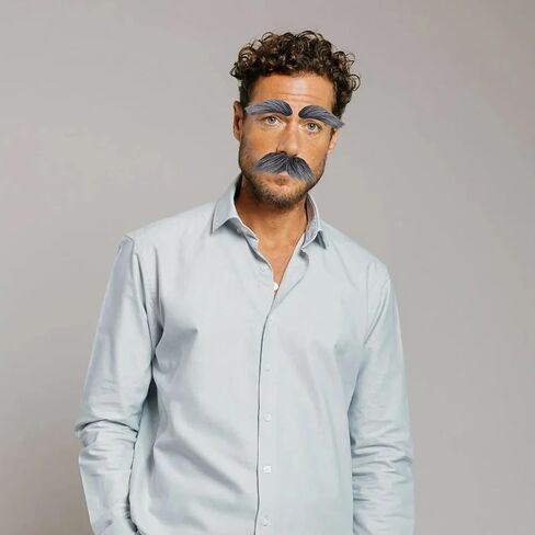 Degpum Old Man Costume for 100 Day of School Grandpa Costume Accessories Glasses With Gray Stick On Fake Mustache & Eyebrows Halloween Costume Set in Saudi Arabia