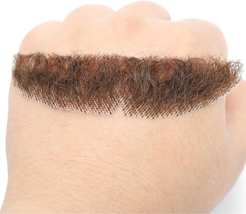 لحية وشارب مزيفان طبيعيان مجعدان للرجال، شعر وجه واقعي مربوط بالدانتيل غير المرئي لزي تنكري مسرحي in Kuwait