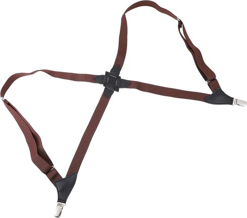 BESPORTBLE Adjustable Elastic Suspender Clip-on Strap Unisex Trouser Strap for Men and Women Casual Wear Two-clip Coffee Color in Saudi Arabia