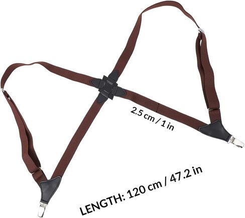 BESPORTBLE Adjustable Elastic Suspender Clip-on Strap Unisex Trouser Strap for Men and Women Casual Wear Two-clip Coffee Color in Saudi Arabia