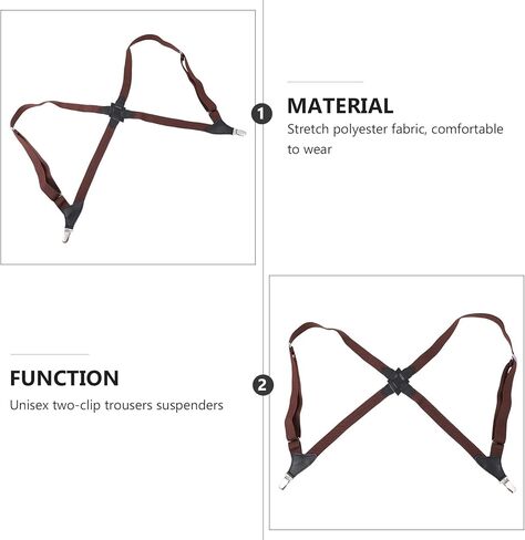 BESPORTBLE Adjustable Elastic Suspender Clip-on Strap Unisex Trouser Strap for Men and Women Casual Wear Two-clip Coffee Color in Saudi Arabia