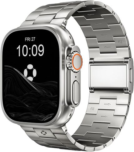 Titanium Band Compatible with Apple Watch Ultra 3/2/1 49mm, Series 11/10 46mm - Military-Grade DLC Coating, Scratch Resistant & Durable Adjustable Strap for Men in Saudi Arabia
