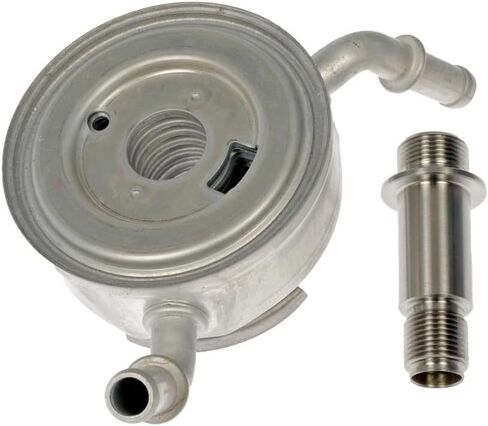 CarLights360 For Jeep Wagoneer 2022 2023 Engine Oil Heater | Aluminum Core | Natural | Metallic Gray | Standard Grade | Male Inlet/Outlet | 1.6 Inches Base Height | Replacement For 68271639AD in Saudi Arabia