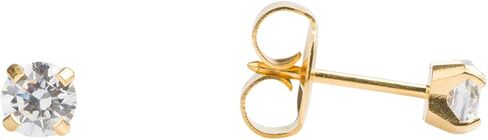 STUDEX Sensitive Cubic Zirconia Stud Earrings 4mm | Hypoallergenic and Nickel Safe for Sensitive Ears | Gold Plated Posts | High Fashion Earrings for Women and Men-PR-742-S in Kuwait