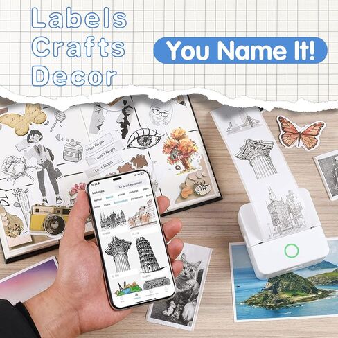 ورق ملصقات حراري 3 لفات، ورق ملصقات أبيض ذاتي اللصق مقاس 53 مم × 3.5 م متوافق مع الطابعات الحرارية الصغيرة M02، T02، M02S، M02 Pro، M04S، للملاحظات والقوائم والمجلات والملصقات التي تصنعها بنفسك in Kuwait