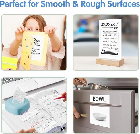 ورق ملصقات حراري 3 لفات، ورق ملصقات أبيض ذاتي اللصق مقاس 53 مم × 3.5 م متوافق مع الطابعات الحرارية الصغيرة M02، T02، M02S، M02 Pro، M04S، للملاحظات والقوائم والمجلات والملصقات التي تصنعها بنفسك in Kuwait