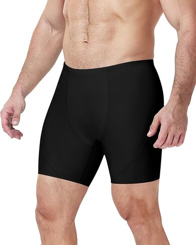 شورت سباحة بأرجل مربعة للرجال، شورت سباحة رياضي للسباقات، سروال قصير مضغوط سريع الجفاف بعامل حماية من الأشعة فوق البنفسجية 50 in Saudi Arabia
