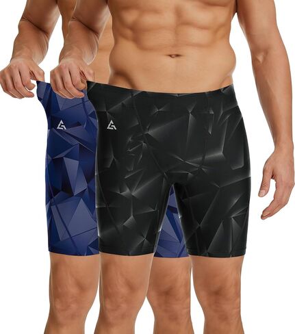 Swim Jammers for Men Quick Dry Racing Training Professional Athletic Swimsuit Swimming Chlorine Resistant UPF 50 + in Saudi Arabia