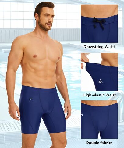 Swim Jammers for Men Quick Dry Racing Training Professional Athletic Swimsuit Swimming Chlorine Resistant UPF 50 + in Saudi Arabia