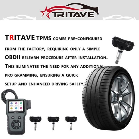 مستشعر TPMS 4 قطع مستشعر مراقبة ضغط الإطارات 433 ميجا هرتز متوافق مع Chevy & GMC & Cadillac & Buick Camaro، Cruze، Malibu، Silverado، Sierra، Terrain، Yukon، Lacrosse OE # 13598773 in Kuwait