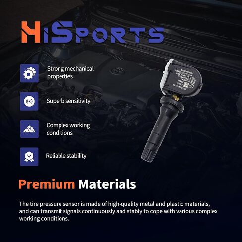 HiSport 433Mhz TPMS Tire Pressure Monitoring System Sensor - Compatible with Buick Lacrosse Cadillac Chevy Silverado Cruze GMC Replacement 13598773 4PCS in Saudi Arabia