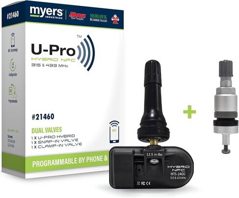 Myers Tire Supply Smartphone Programmable Tire Pressure Monitoring System - The TPMS Sensor Includes Dual Valves for Easy Installation by DIYers and Professionals in Saudi Arabia