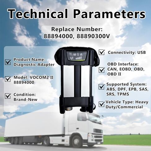 88894000 أداة تشخيصية V2.8.241 forVOE forVOCOM2، مجموعة أدوات تشخيص forVocom Tech، أداة تشخيص الحافلات واليخوت الثقيلة مع برنامج SSD 2.8.241 88890300V in Kuwait