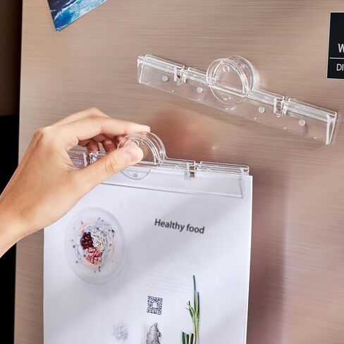 2Pack 7.9 Inch Large Magnetic Clips, Heavy Duty Transparent Binder Clips with Strong Magnet for Fridge, Whiteboard, Office, Kitchen, School, Home Organization and Memo Holding in Saudi Arabia