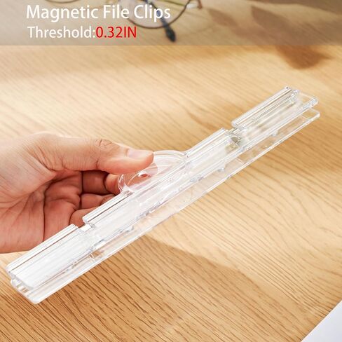 2Pack 7.9 Inch Large Magnetic Clips, Heavy Duty Transparent Binder Clips with Strong Magnet for Fridge, Whiteboard, Office, Kitchen, School, Home Organization and Memo Holding in Saudi Arabia