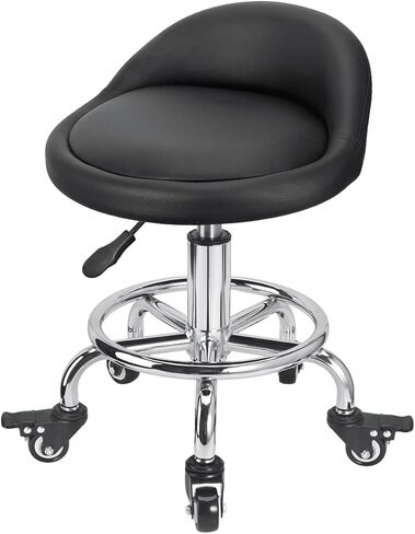 Rolling Stool Low Roller Seat PU Leather, Rolling Chair Height Adjustable, Garage Stool with Wheels for Manicure Mechanic Home Office Garage Shop (Style 1) in Saudi Arabia