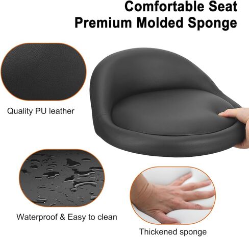 Rolling Stool Low Roller Seat PU Leather, Rolling Chair Height Adjustable, Garage Stool with Wheels for Manicure Mechanic Home Office Garage Shop (Style 1) in Saudi Arabia