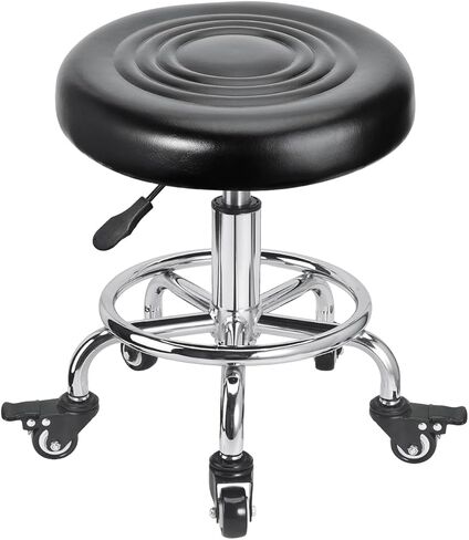 Rolling Stool Low Roller Seat PU Leather, Rolling Chair Height Adjustable, Garage Stool with Wheels for Manicure Mechanic Home Office Garage Shop (Style 1) in Saudi Arabia