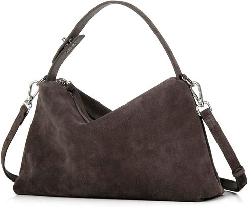 Premium Suede Leather Crossbody Bags for Women, Slouchy Suede Shoulder Bag with Adjustable Strap and Tote Handbag in Kuwait