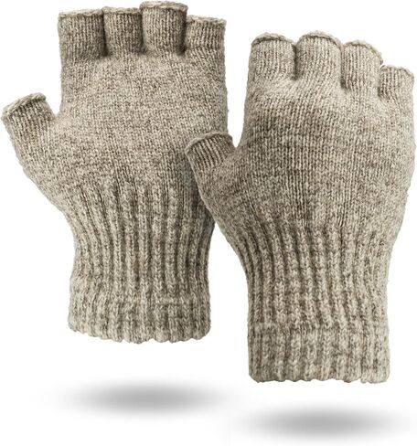 Fingerless Ragg Wool Gloves Made in the USA in Saudi Arabia