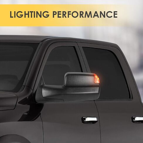 زوج من مرايا السحب، ضوء إشارة ساخن 2500 3500 أمامي يسار يمين لدودج لرام 1500 1998-2001 لرام 2500/3500 1998-2002، قطعتان من الإسكان الأسود 55076488AB 55076488AE، اختبار مناسب in Kuwait