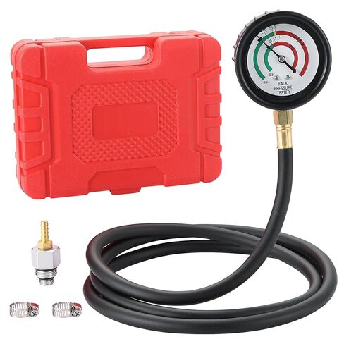 DASBET Exhaust Back Pressure Tester Kit with Carrying Case, Automotive Exhaust Back Pressure Gauge Set with 6-Foot Hose & Adapter(M12/M18) & 2 Hose Clamps Professional Automotive Diagnostic Tool in Saudi Arabia