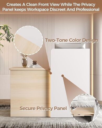 مكتب استقبال صغير مزود بمصابيح LED، وطاولة مكتب أمامية مقاس 47 بوصة مع درج قابل للقفل وأرفف تخزين، للمكتب والصالون in Kuwait