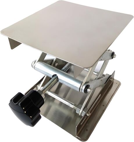 Lab Sissors Lift Table, Stainless Steel, Manual Adjustable, 1.8 to 5.9 in Lift Range, 4 X 4 in Platform, Suitable for Laboratory Use in Kuwait