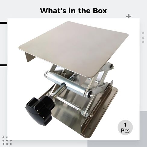 Lab Sissors Lift Table, Stainless Steel, Manual Adjustable, 1.8 to 5.9 in Lift Range, 4 X 4 in Platform, Suitable for Laboratory Use in Kuwait