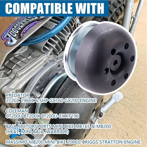 Super 30 Series Torque Converter Driver Clutch w/Mounting Screw Compatible With Predator 196cc 212cc 224cc Ghost 6.5hp Coleman CT200U BT200X Mini Bike CT200U-EX Baja Go Kart Engines 3/4" Bore (Black) in Saudi Arabia