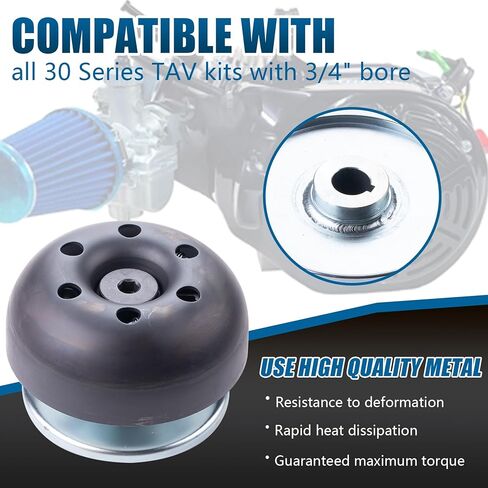 Super 30 Series Torque Converter Driver Clutch w/Mounting Screw Compatible With Predator 196cc 212cc 224cc Ghost 6.5hp Coleman CT200U BT200X Mini Bike CT200U-EX Baja Go Kart Engines 3/4" Bore (Black) in Saudi Arabia