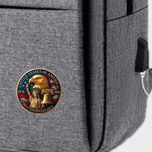 دبوس مينا للذكرى السنوية الـ 250 للولايات المتحدة الأمريكية، دبوس معدني ثلاثي الأبعاد لطية صدر السترة لمدة 250 عامًا من عيد الاستقلال، ملحقات قابلة للتجميع بمناسبة عيد الميلاد الـ 250 في أمريكا للاحتفال بيوم الوطني (قطعتان) in Kuwait