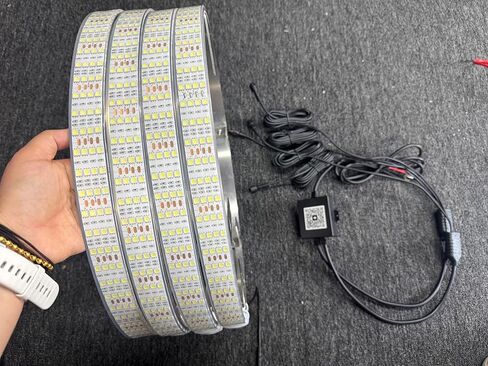 أضواء عجلة الشاحنة باللون الأبيض البارد - 4 بكرات رباعية الصفوف، مصابيح LED مقاس 17.5 بوصة × 4، لون ثابت عالي الكثافة، للطرق الوعرة للسيارة/الشاحنة/سيارات الدفع الرباعي، التحكم بالبلوتوث in Kuwait